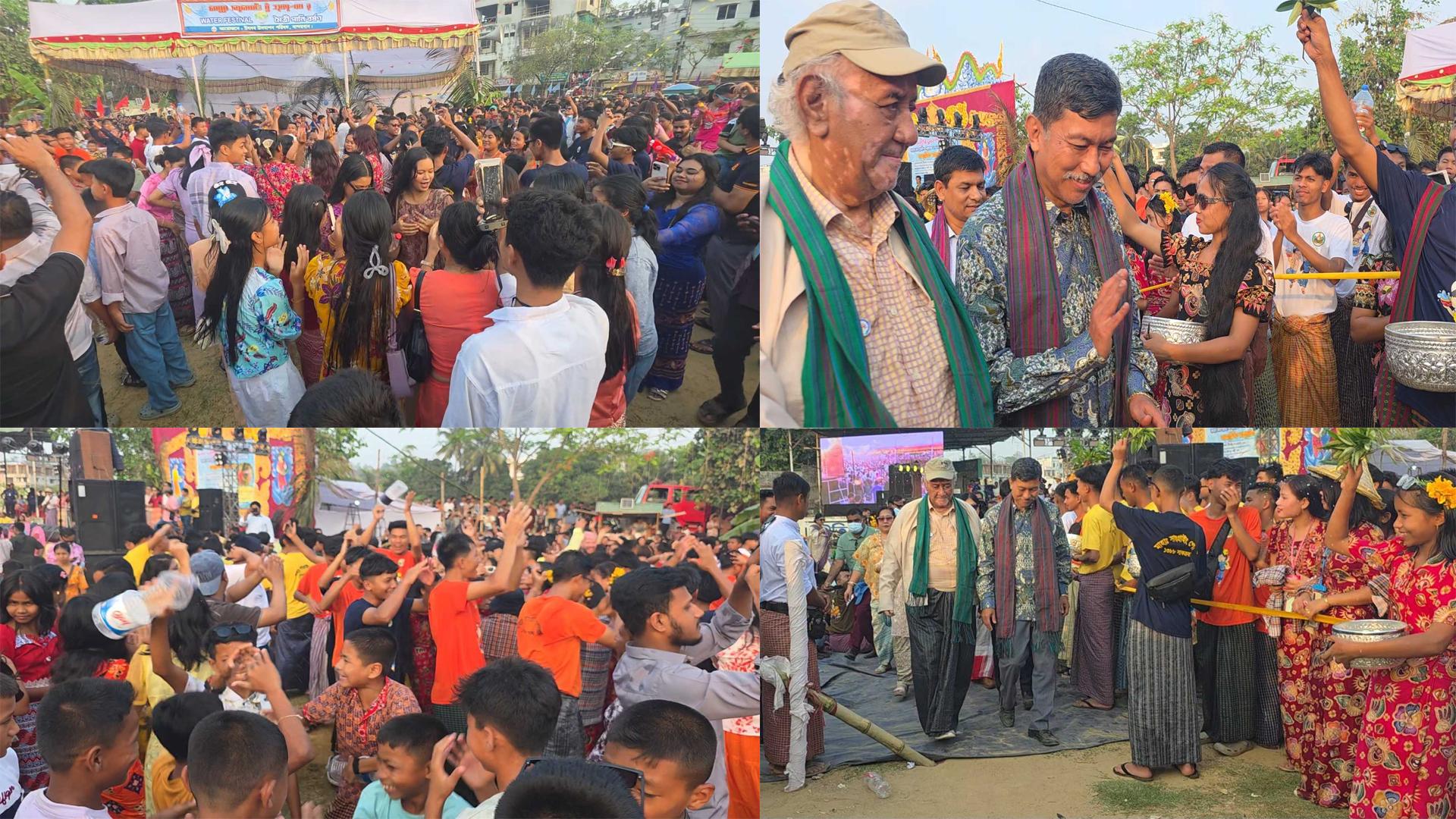 জলকেলিতে মাতোয়ারা বান্দরবানের মারমা সম্প্রদায়