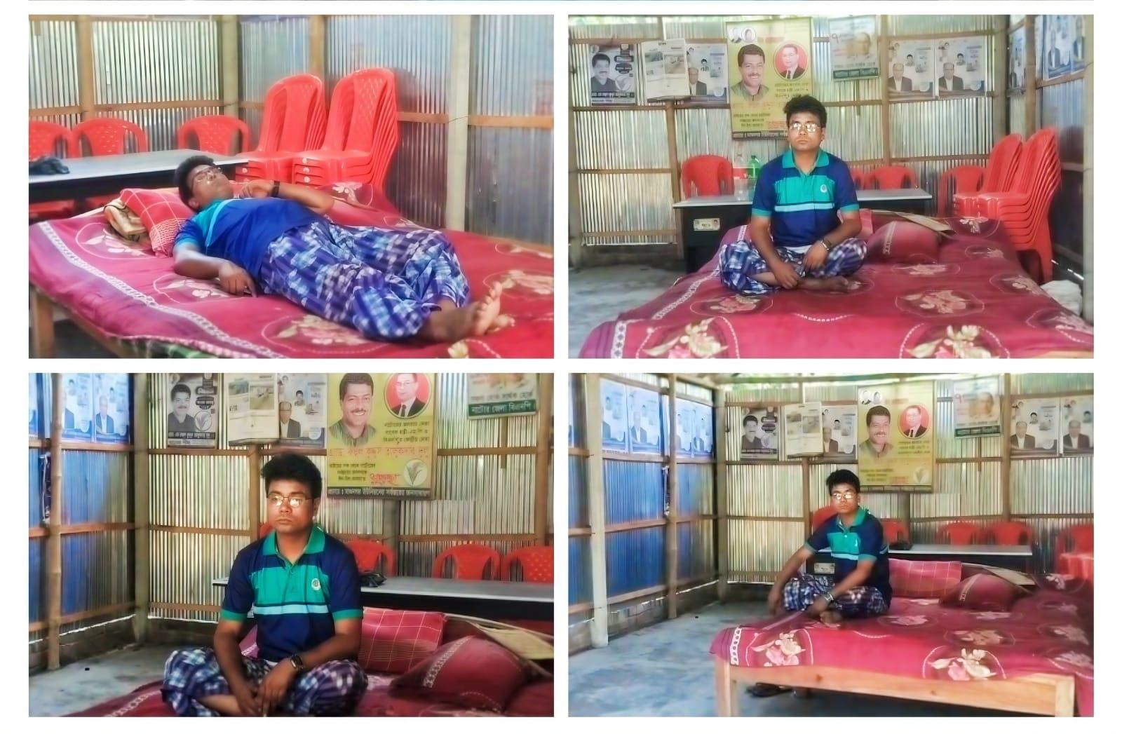 বালিশ নিয়ে কার্যালয়ে আশ্রয় নিলেন স্বেচ্ছাসেবক দল নেতা