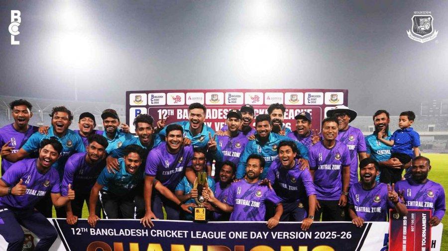 সাইফ-নাঈমের জুটিতে সেন্ট্রাল জোনের দ্বিতীয় বিসিএল শিরোপা