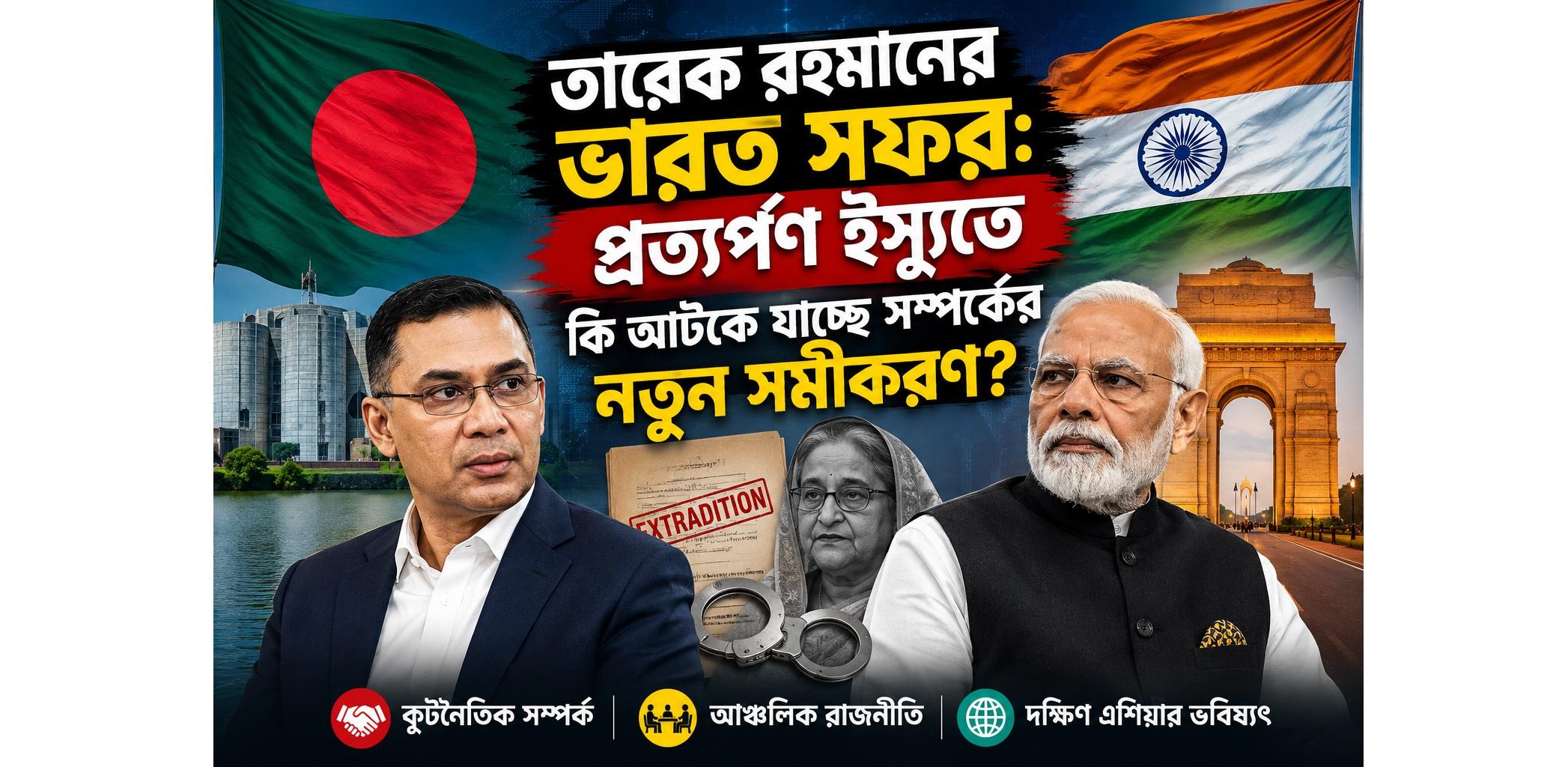 তারেক রহমানের ভারত সফর: প্রত্যর্পণ ইস্যুতে কি আটকে যাচ্ছে সম্পর্কের নতুন সমীকরণ